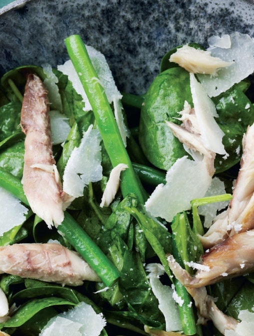 Salat med røget makrel og grønne bønner