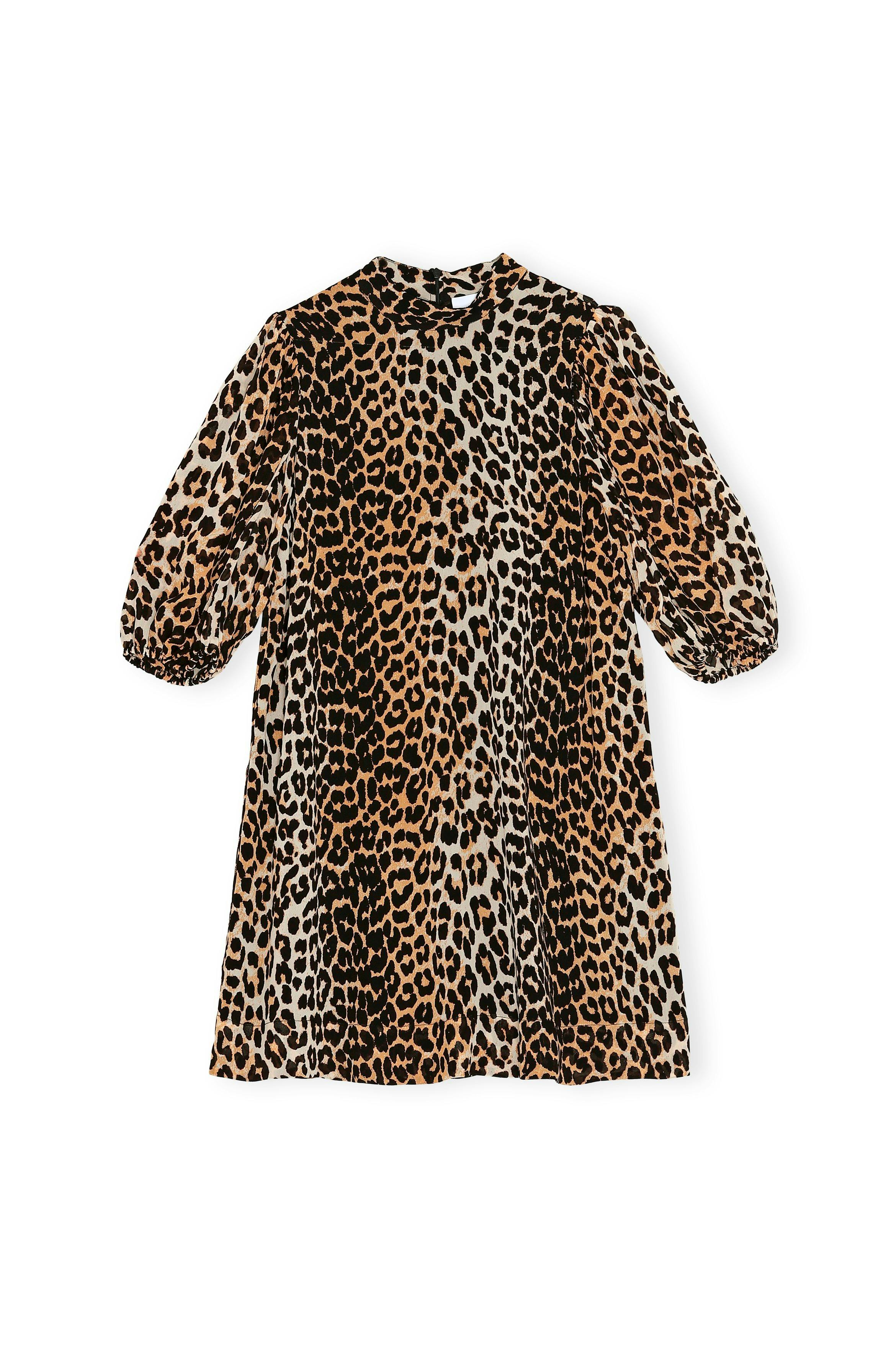 ganni leopard kjole