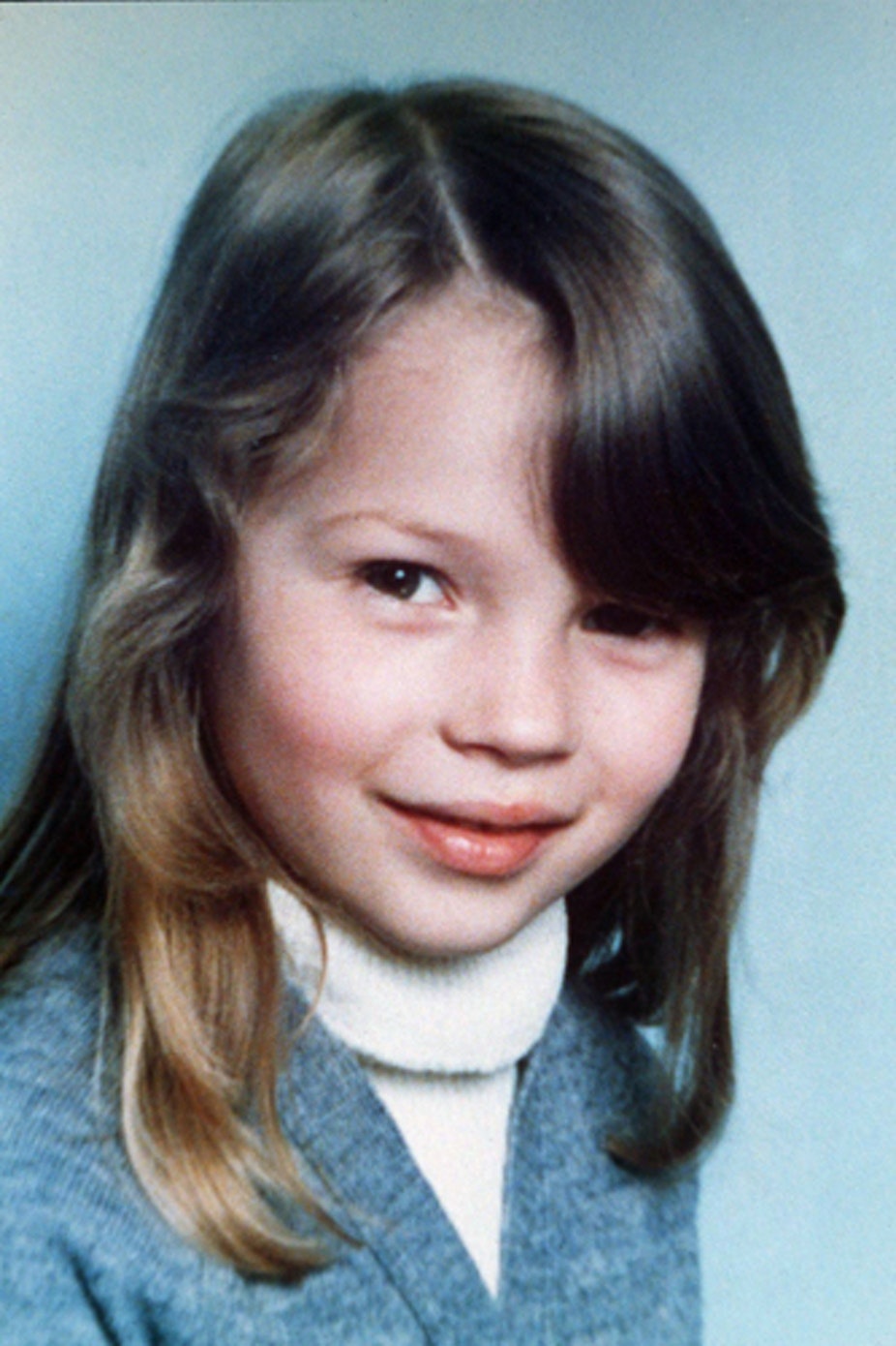 Sådan så topmodellen Kate Moss ud på sit første skolebillede