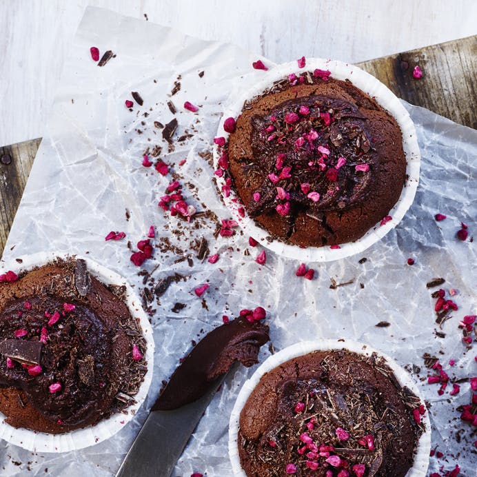 cupcakes med chokoladeganache