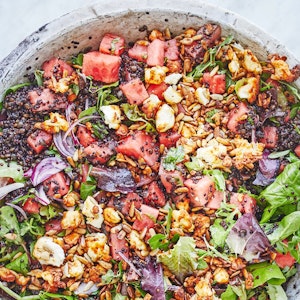 Måltidssalat med vandmelon og ristet feta