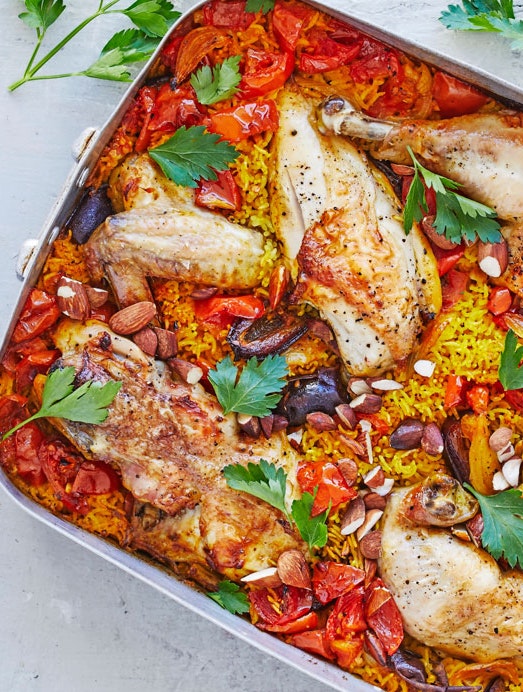 Marokkansk risfad med kylling 