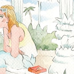 Nikolines brevkasse. Illustration af kvinde der er stressramt.