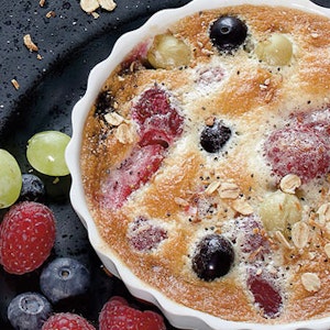 Tærte gratin med bær i fad
