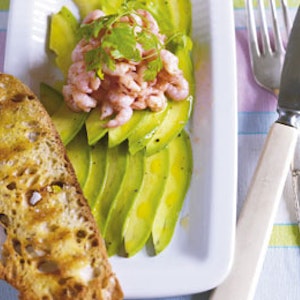Avocadocarpaccio med fjordrejer